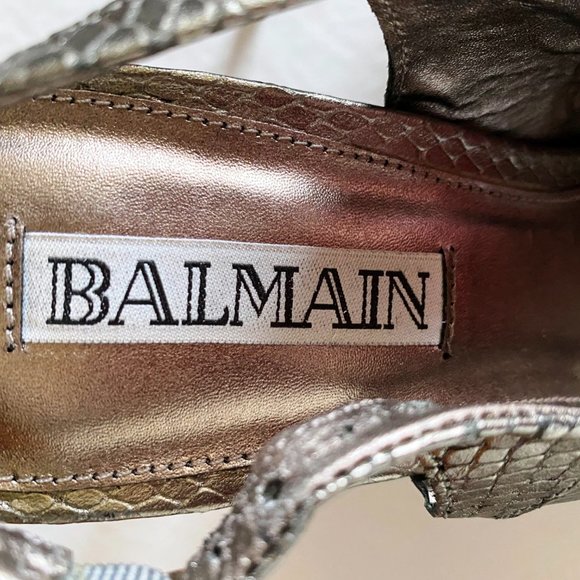 Balmain Slingback Platform Heels Gold-Black Size EU 40 US 9 (approx) - Picture 3 of 13